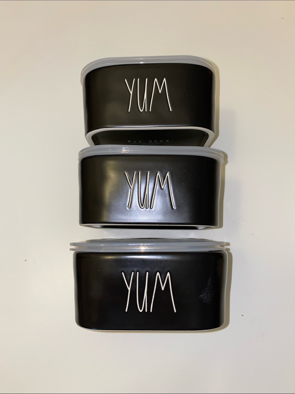 Rae Dunn Yum Container with Lid SET OF 3